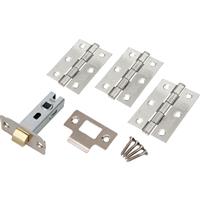 Perry Fire Door Grade 7 Hinge & Latch Pack Polished in Chrome Steel