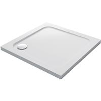 Mira Flight Low Square Shower Tray with Corner Waste 800 x 800mm in White ABS