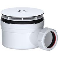 Viva Shower Trap 50mm Seal 1 1/2" (90mm Tray) in White/Chrome Rubber