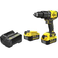 Stanley FatMax V20 18V Cordless Brushless Combi Drill 2 x 4.0Ah in Yellow Plastic