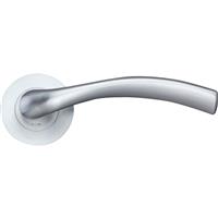 Stanza Siena Lever on Rose Door Handles Satin (Pair) in Chrome