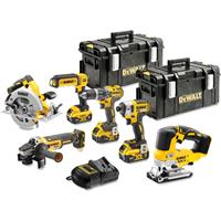 DeWalt 18V XR 18v Brushless 6 Piece Kit 3 x 5.0Ah in Yellow