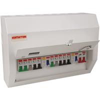 Contactum High Integrity Type A Dual RCD Consumer Unit + 10 MCBs 10 Way