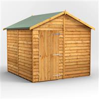Power Overlap Apex Shed 8' x 8' No Windows in Natural Timber