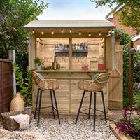 Forest Garden Shiplap Apex Garden Bar 6' x 4' in Natural Timber