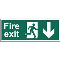 Centurion Fire Safety Sign Fire Exit Down 400x150