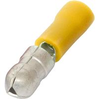 Bullet Connectors Male 6mm (100 Pack) in Yellow