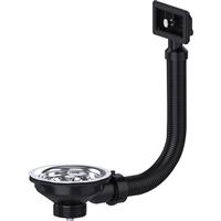 Viva Stainless Steel Basket Strainer Waste 1 1/2" with Square Overflow Rubber/Steel