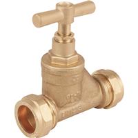 Unbranded Brass Poly Stopcock 25 x 25mm in Gold