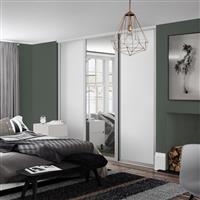 Spacepro Shaker 3 Door Sliding Wardrobe Kit Dove and Mirror 2592 x 2260mm in Grey Steel/MFC/Glass