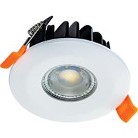 Integral LED Integrated Fire Rated IP65 Dimmable Colour Switching CCT Downlight 6W 500lm in White Chrome