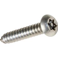 Apex Star Self Tapping Screw 10 x 1 1/2" Pin Button (10 Pack) in Stainless Steel Plastic