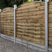 Forest Garden 1.8m x 1.8m Pressure Treated Decorative Dome Top Fence Panel 180cm(h) x 180cm(w) x 3cm(d) (5 Pack) in Natural Timber