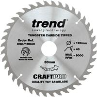 Trend Craft Circular Saw Blade 190 x 40T x 30mm CSB/19040