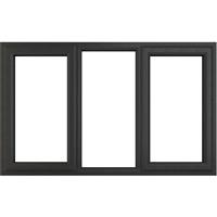 Crystal Casement uPVC Window Left & Right Hand Opening Fixed Centre 1770mm x 1040mm Clear Triple Glazed /White in Grey