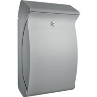 Burg-Wachter Swing Polymer Post Box in Silver Plastic