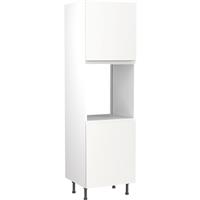 Kitchen Kit Flatpack J-Pull Kitchen Cabinet Tall Single Oven Unit Ultra Matt 600mm in White MFC