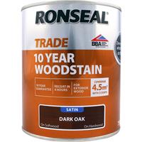 Ronseal 10 Year Exterior Satin Woodstain 750ml in Dark Oak