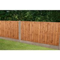 Forest Garden Closeboard Fence Panel 6' x 3' (4 Pack) in Golden Brown Timber