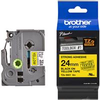 Brother Pro Tape Strong Adhesive Tape Black On (24mm) in Yellow