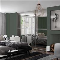 Spacepro Minimalist 3 Door Sliding Wardrobe Kit Framed Mirror Doors 2246 x 2260mm in Silver Aluminium/Glass