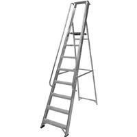 Lyte Ladders Lyte Industrial Platform Aluminium Step Ladder With Safety Handrail