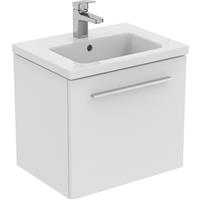 Ideal Standard i. life S Compact Wall Hung Vanity Unit with Basin Matt 500mm with Brushed Chrome Handle in White