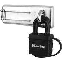 Master Lock Steel Hasp & Weather Tough Laminated Steel Padlock in Silver