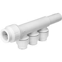 JG Speedfit Manifold 3 Port with Stem 22mm x 15mm in White Polybutylene