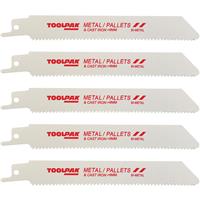 Toolpak Reciprocating Saw Blade 150mm Wood & Metal (5 Pack) Steel