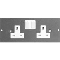 Axiom Floor Box 3 Compartments Spare Socket in Grey Plastic