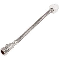 Fluidmaster Click Seal Flexible Hose Connector 15mm x 1/2". 500mm in Chrome Brass