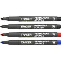 Tracer Permanent Markers (4 Pack) in Assorted Plastic