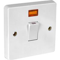 Crabtree 20A DP Switch Switched Neon in White Plastic