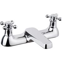 Ebb and Flo Ebb + Flo Traditional Taps Bath Filler in Chrome Rubber