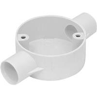 Profix 25mm PVC Conduit Box 2 Way Through Box in White