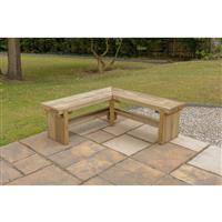 Forest Garden Double Corner Sleeper Bench 44cm(h) x 120cm(w) x 120cm(d) (2 Pack) in Natural Timber