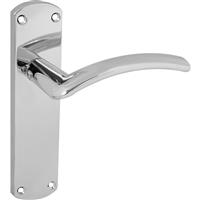 Serozzetta Tres Door Handles Latch Polished (Pair) in Chrome
