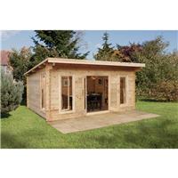 Forest Garden Mendip Log Cabin 5 x 4m - 34kg Felt & Underlay in Natural Timber