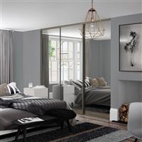 Spacepro Classic 3 Door Sliding Wardrobe Kit Framed Mirror 2216 x 2260mm in Nickel Steel/Glass