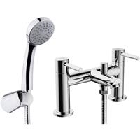 Ebb and Flo Ebb + Flo Pentle Taps Bath Shower Mixer in Chrome Rubber/Steel