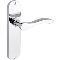 Designer Levers Capri Door Handles Latch Polished (Pair) in Chrome