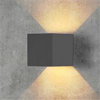 V-TAC 5W LED IP65 Square Wall Light with Adjustable Beam Grey 700lm Warm White in Anthracite Aluminium