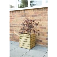 Forest Garden Square Linear Planter 44 x 40 x 40cm in Natural Timber