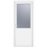 Crystal uPVC Single Door Half Glass Half Panel Righth Hand Open 890mm x 2090mm Obscure Double Glazed White