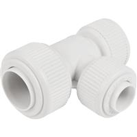 Unbranded Reducing Tee 22 x 15 x 15mm in White Plastic