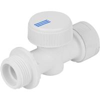 Unbranded Appliance Valve 15mm x 3/4" BSP Blue / Red in White Plastic