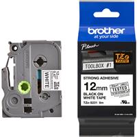 Brother Pro Tape Strong Adhesive Tape Black On (12mm) in White