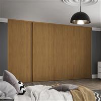 Spacepro Shaker 4 Door Sliding Wardrobe Kit 2898 x 2260mm in Oak Steel/MFC
