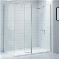 Merlyn NIX Wet Room Swivel Panel 300mm in Chrome Toughened Safety Glass